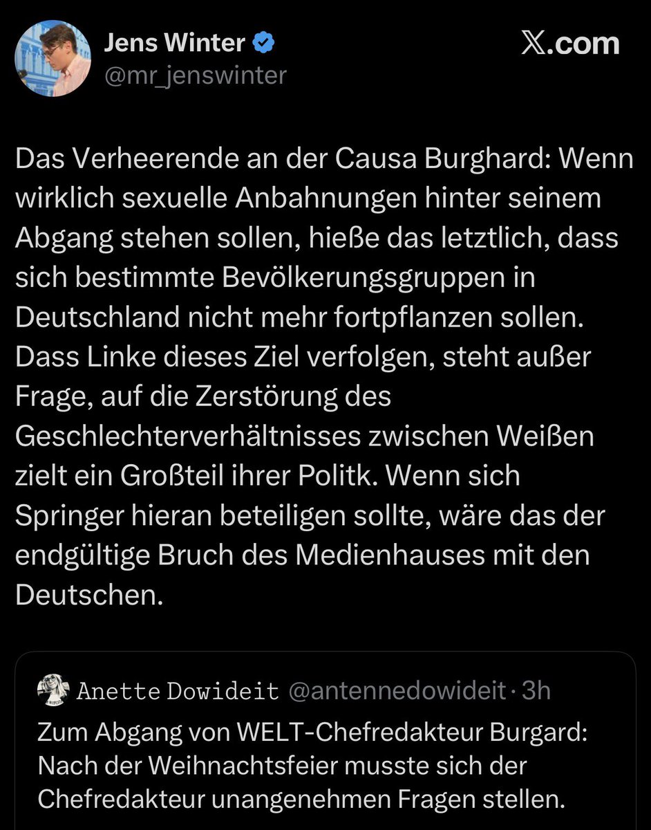 Mögliche sexuelle Belästigung jetzt also in Ordnung, weil die richtige Ideologie sich so fortpflanzen will?

Zumindest laut »Feuilleton-Chef« von NIUS. 🥸