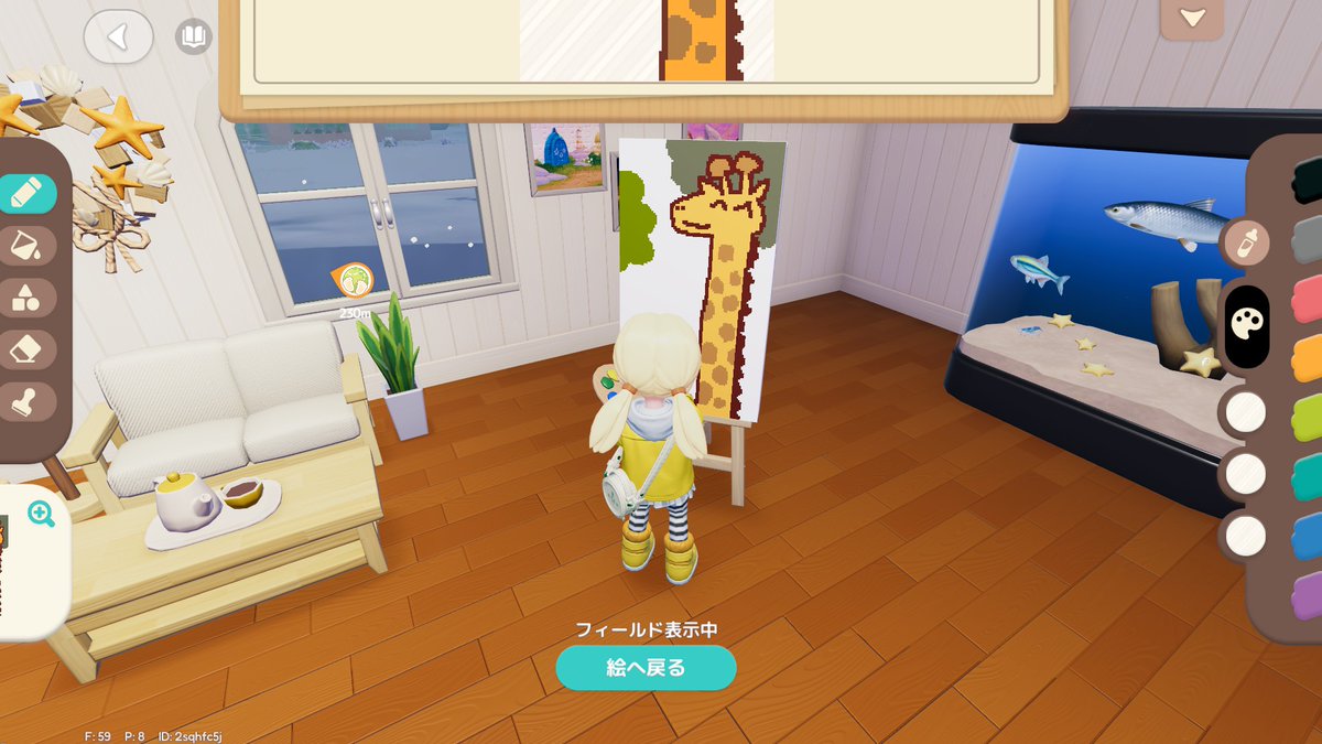 nirawn46's tweet image. マイデザインが開放されて縦長のキャンバスがあったからキリンを描いたよ