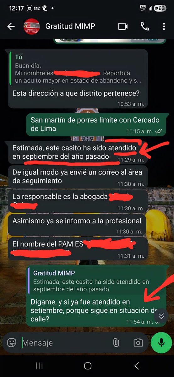 Evelyn_AF's tweet photo. 📢 Adulto mayor en abandono sigue en la calle pese a que el caso figura como “atendido”. En Av. Universitaria con Morales Duárez (óvalo Bella Unión - Jr. Joaquin Capello cruce con Av. Universitaria), un adulto mayor NO CAMINA, se arrastra y vive en la vía pública desde hace 4 meses.  El programa Gratitud – MIMP indica que el caso fue atendido en septiembre, pero hasta la fecha el señor sigue en la calle. Tengo fotos y ubicación actual. ¿Quién verifica que los casos “atendidos” realmente lo estén?
@MimpPeru

@Defensoria_Peru

@presidenciaperu

@josejeriore