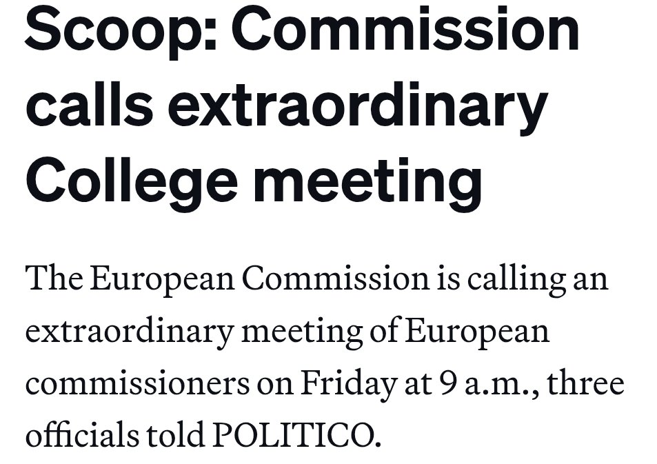 gerardofortuna's tweet image. There'll be an extraordinary College of Commissioners meeting after the extraordinary EUCO, @SebStarcevic scooped. It'll be focused on U.S. President Donald Trump’s threats to annex Greenland, one of the EU officials said