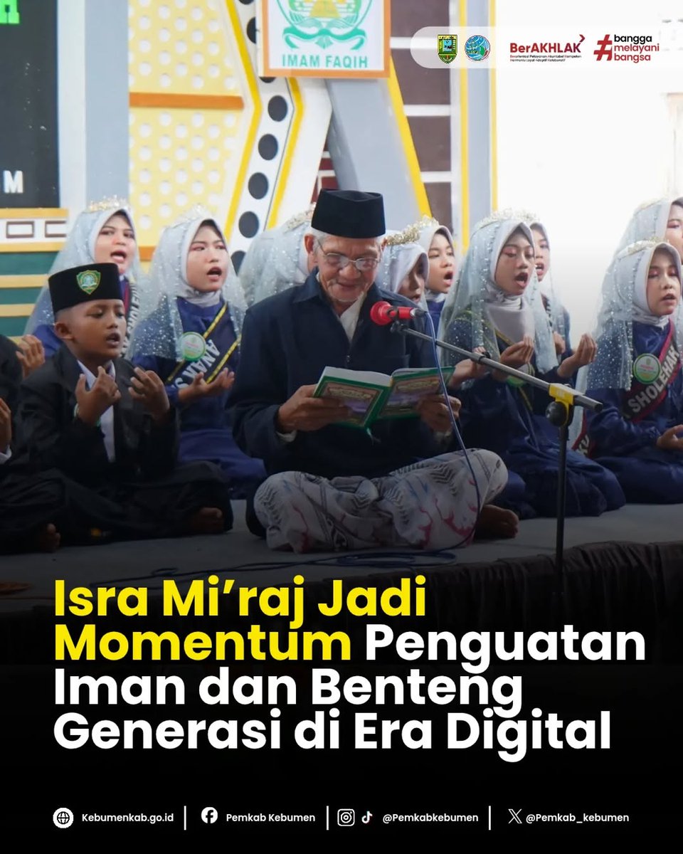 pemkab_kebumen's tweet photo. Wakil Bupati Kebumen Zaeni Miftah menghadiri peringatan Isra Mi’raj Nabi Muhammad SAW di Masjid Jami’ Imam Faqih, Desa Depokrejo, Senin (19/1/2026). #pemkabkebumen #kebumenberiman #kebumenberdaya #isramiraj https://t.co/Ryd9q5YJEK