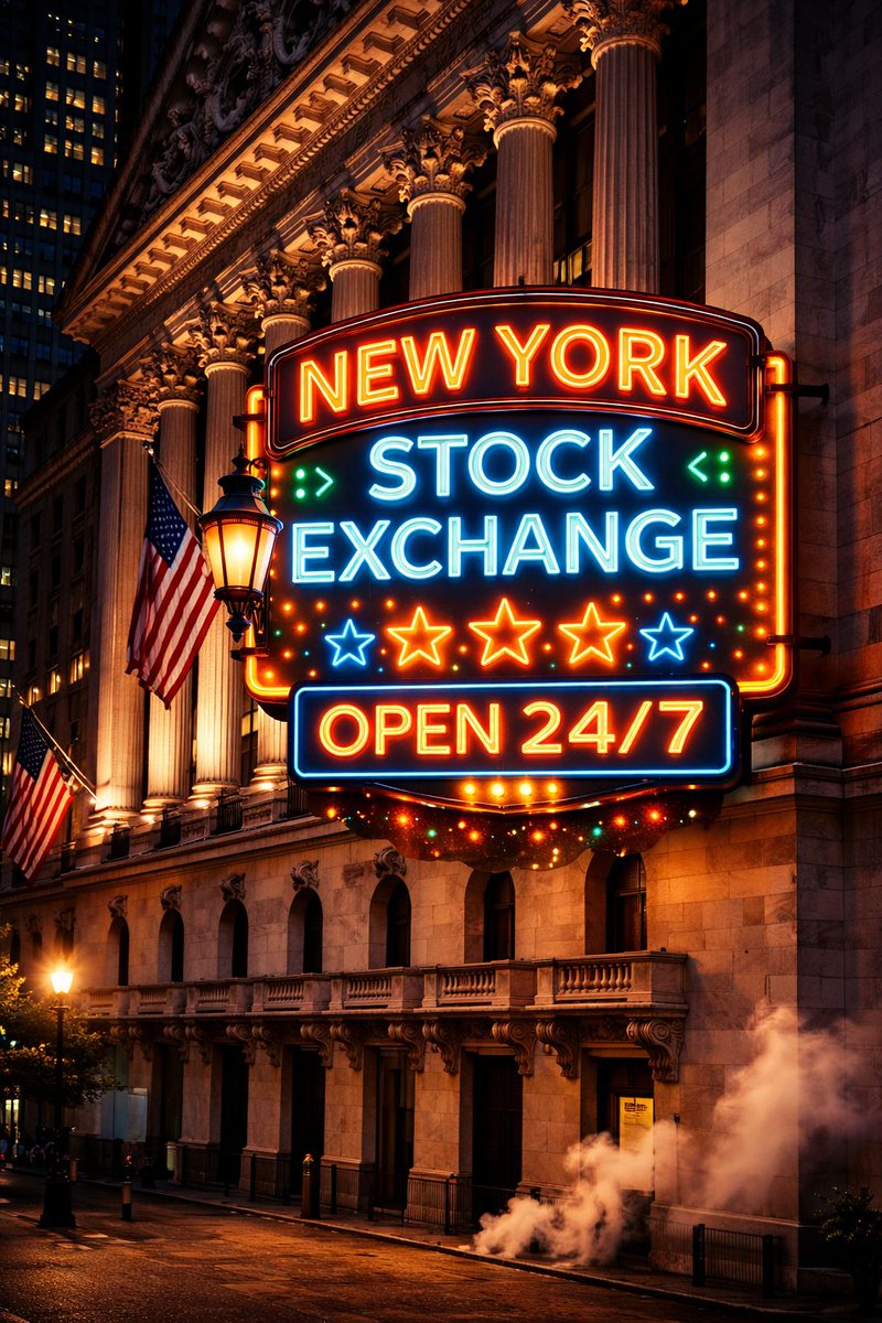 RadarHits's tweet image. JUST IN: 🇺🇸 NYSE to launch 24/7 trading in the U.S.