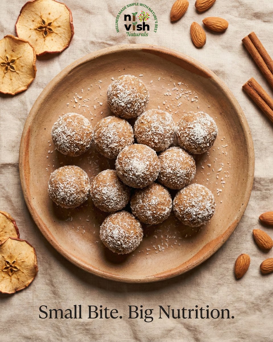 NivishNaturals's tweet image. Small Bite. Big Nutrition! Skip empty calories—snack to 2026 glow with Nivish Apple Powder energy bites. Real apple fiber + antioxidants for clean energy, digestion, skin glow, weight mgmt &amp;amp; immunity. Cravings met. Glow fueled! Shop link in bio. #NivishNaturals #ApplePowder