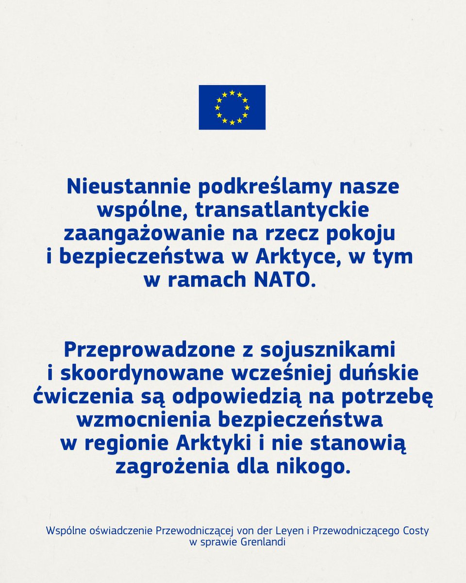 EUinPL's tweet image. Wspólne oświadczenie Przewodniczącej @vonderleyen  i Przewodniczącego @eucopresident w sprawie Grenlandi:
ec.europa.eu/commission/pre…