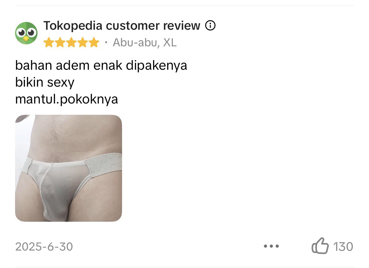 ngeliat review sempak bonus foto kntl😭