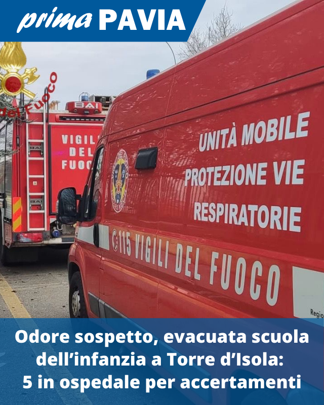 PrimaPavia's tweet image. LEGGI QUI: primapavia.it/cronaca/odore-…
#Odore #Evacuazione #ScuolaInfanzia #TorreDIsola #VigiliDelFuoco #Cronaca #Notizie #News