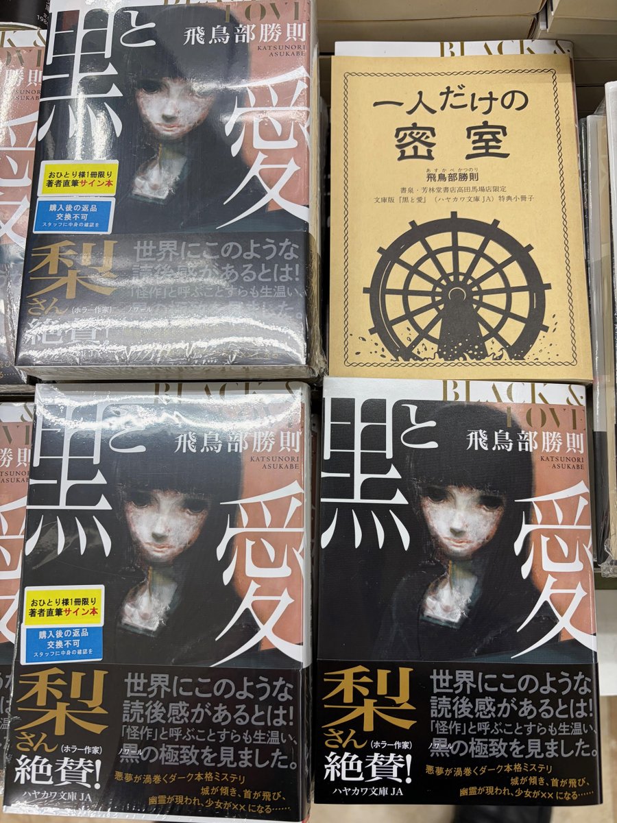 3F／文庫】 #飛鳥部勝則 先生 『#黒と愛』 （#ハヤカワ文庫) の
