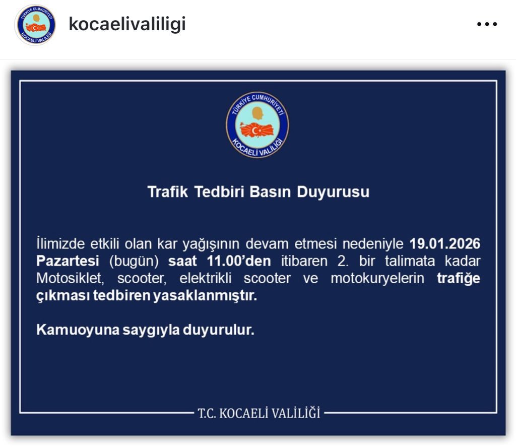 hdnrdogn's tweet photo. Çayırova’da tek bir kar tanesi yok. Yollar açık, hava kuru. Ama Kocaeli genelinde kurye yasağı var. Bu ay kaçıncı kapalı günümüz oldu artık sayamıyoruz. Bedeli yine küçük esnaf ve günlük kazancıyla yaşayan kuryeler ödüyor. @kocaelivaliligi https://t.co/AnenBkm7hF