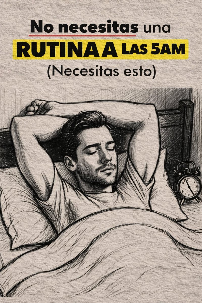 Si quieres ÉXITO levántate a las 5 AM ¿no?

Nos han vendido esa mentira y NO la necesitas. 

7 CLAVES para el ÉXITO sin RUTINA de 5AM🧵