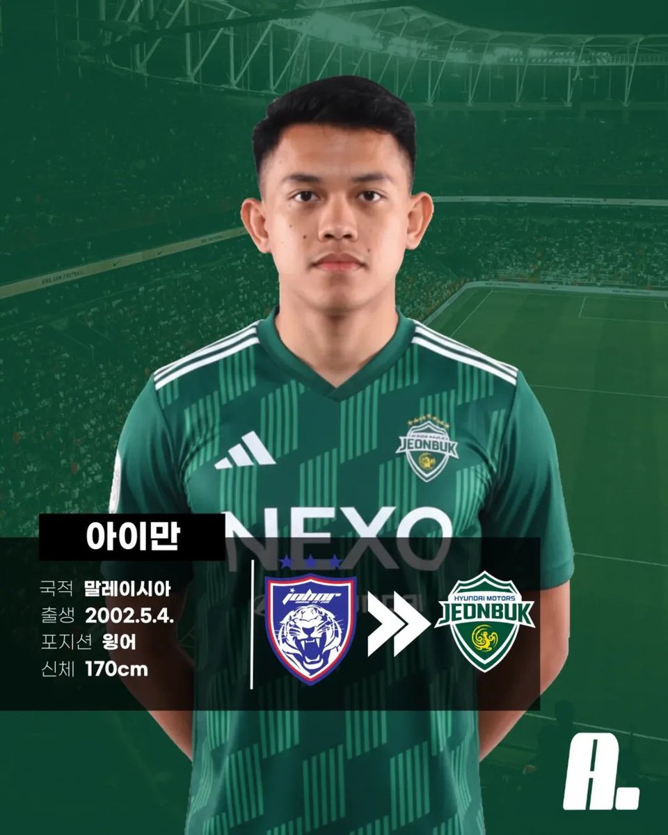 HarimauAbroad's tweet photo. 🇰🇷 According to Korean sports portal Add On Time, Jeonbuk Hyundai Motors are interested to sign JDT winger Arif Aiman. https://t.co/uYeT2J8luD