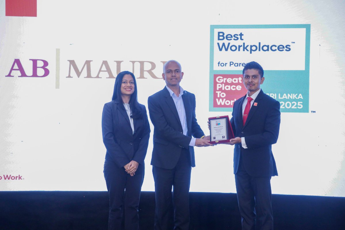 MauriBaking's tweet image. AB Mauri Lanka has been named one of the Top 10 Best Workplaces™ for Parents in Sri Lanka by Great Place to Work®. A recognition of meaningful support, flexibility, and trust, where working parents can thrive both at work and at home. #GreatPlaceToWork #WorkingParents #SriLanka