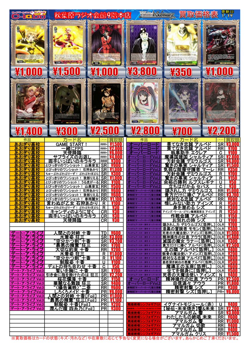 ◇ #ヴァイスシュヴァルツ 買取情報◇ わたしたちの絶唱 未来 RR 600