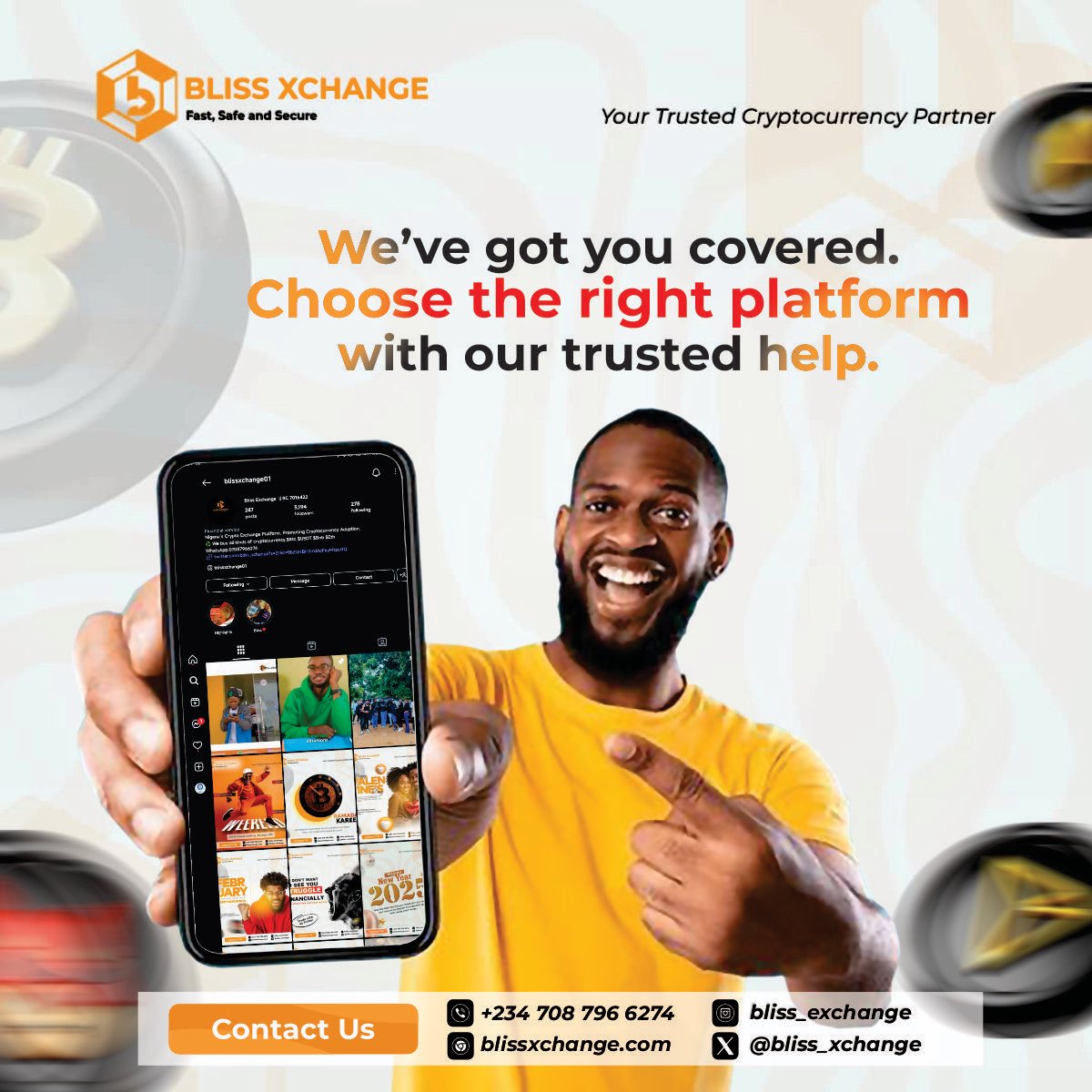 Happy New Week Chief! 

This is a new week, meaning new chances to make things happen. We’re wishing you a smooth, productive, and positive week ahead. 

Trade with confidence this week, with BlissXchange. 🤝

#BTC #USDT #BNB #ETH #USDC