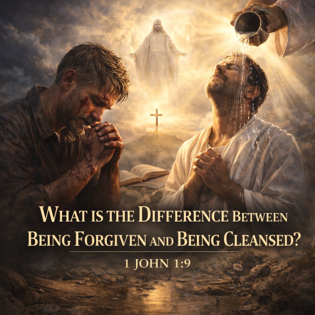 TNTJohn1717's tweet image. WHAT IS THE DIFFERENCE BETWEEN BEING FORGIVEN AND BEING CLEANSED?

1 John 1:9

INTRODUCTION

There are two words in the Christian vocabulary that people throw around like coins in a slot machine, thinking that as long as they’ve said them often enough the machine will pay out…