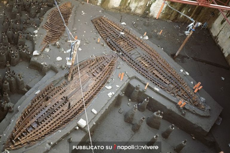 andreamatranga's tweet image. They were digging a metro in Naples and accidentally found three Roman ships