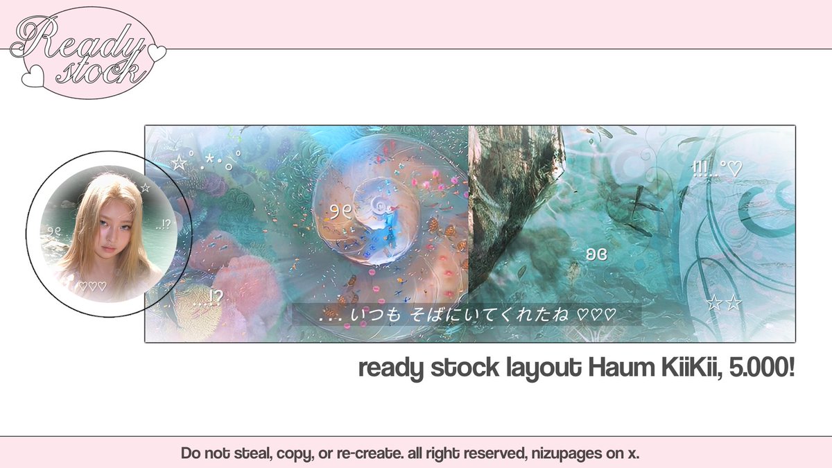 NizuPages's tweet image. Help repost? Thanks! 

Hi, aku ada layout ready stock Haum KiiKii dari foto terbaru hanya 5.000 aja! Sudah avail untuk retext juga. Yuk jajan! 

#zonauang