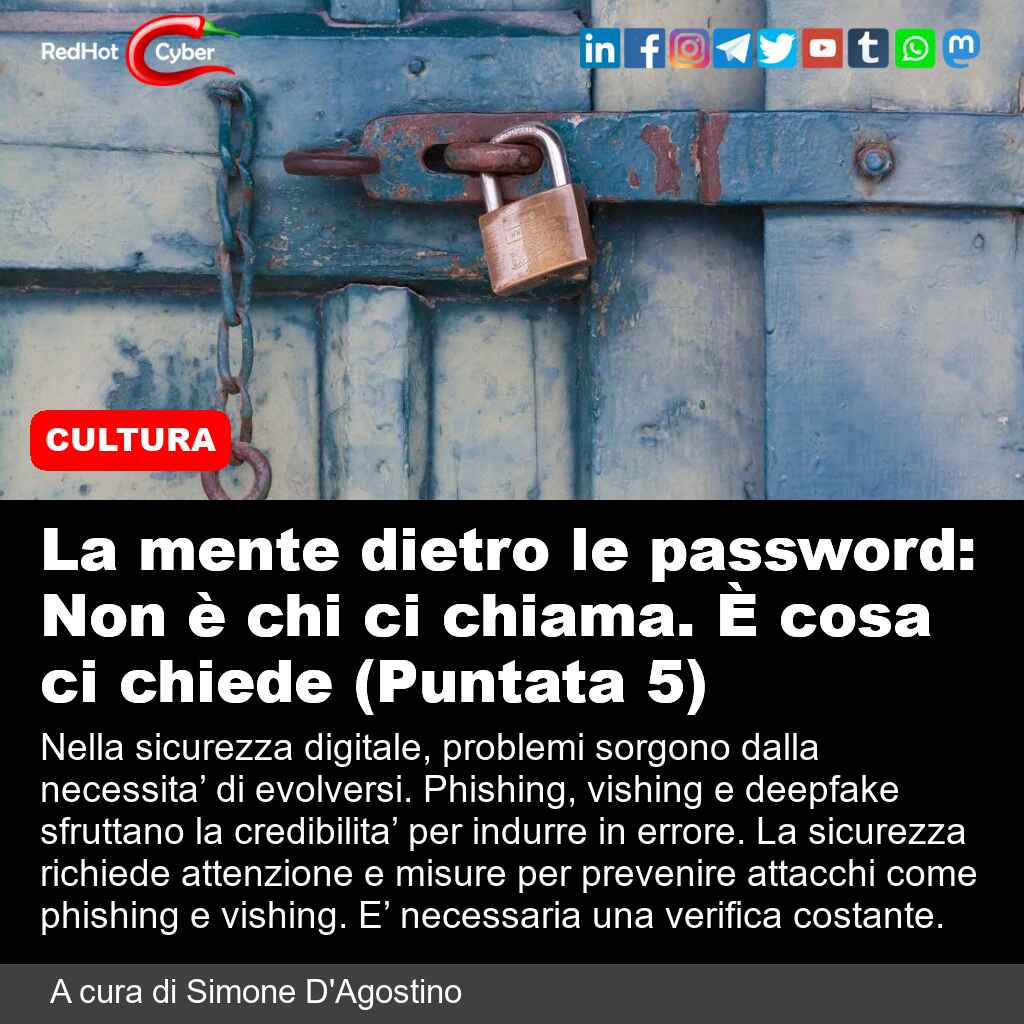 redhotcyber's tweet image. La mente dietro le password: Non è chi ci chiama. È cosa ci chiede (Puntata 5)

📌 Link all'articolo : redhotcyber.com/post/la-mente-…

#redhotcyber #news #sicurezzadigitale #cybersecurity #phishing #vishing #deepfake #sicurezzainformatica