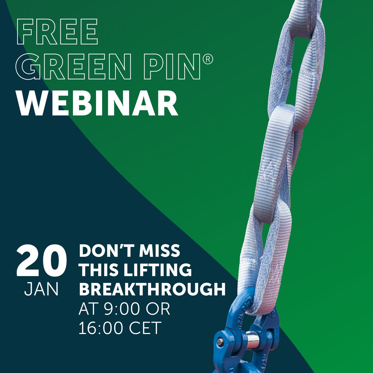 𝗥𝗲𝗺𝗶𝗻𝗱𝗲𝗿: 𝗚𝗿𝗲𝗲𝗻 𝗣𝗶𝗻 𝗧𝘆𝗰𝗮𝗻® 𝘄𝗲𝗯𝗶𝗻𝗮𝗿 𝗶𝘀 𝘁𝗼𝗺𝗼𝗿𝗿𝗼𝘄
Learn how Tycan® fibre chain is as strong as steel but much lighter. Experts will show how it improves safety, handling &amp; efficiency.

Register: greenpin.com/en/academy

#greenpin #tycan #webinar