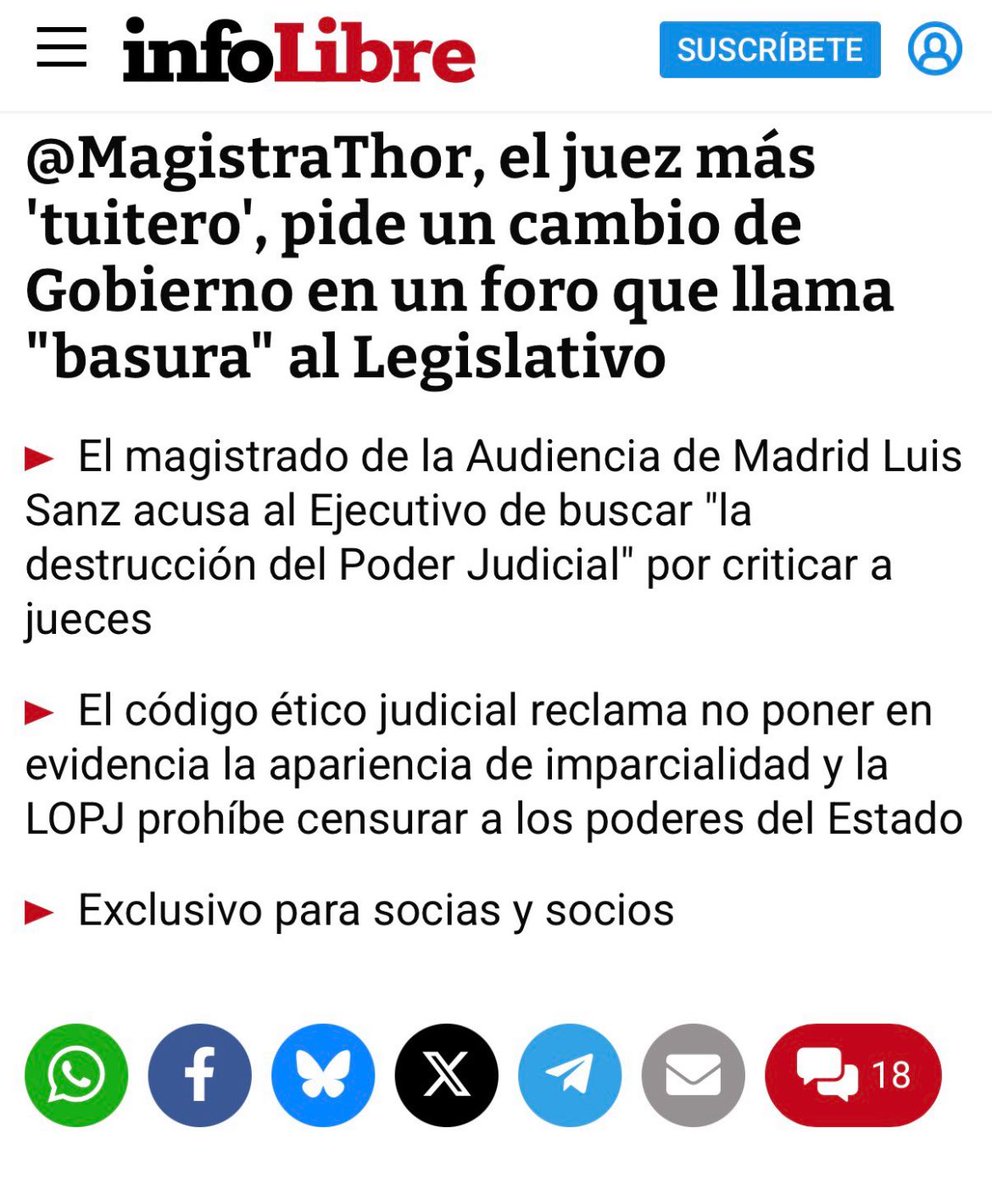 MagistraThor's tweet photo. 🚨🚨”En el día de hoy he cursado solicitud de rectificación de la noticia aparecida en el medio Infolibre y recogida en el tuit de su Director Sr. Maraña @jesusmarana y de la que se hizo eco, sin contrastar información, el Señor @oscar_puente_ ,por ser absolutamente falsa” https://t.co/FVx0A0h7uD