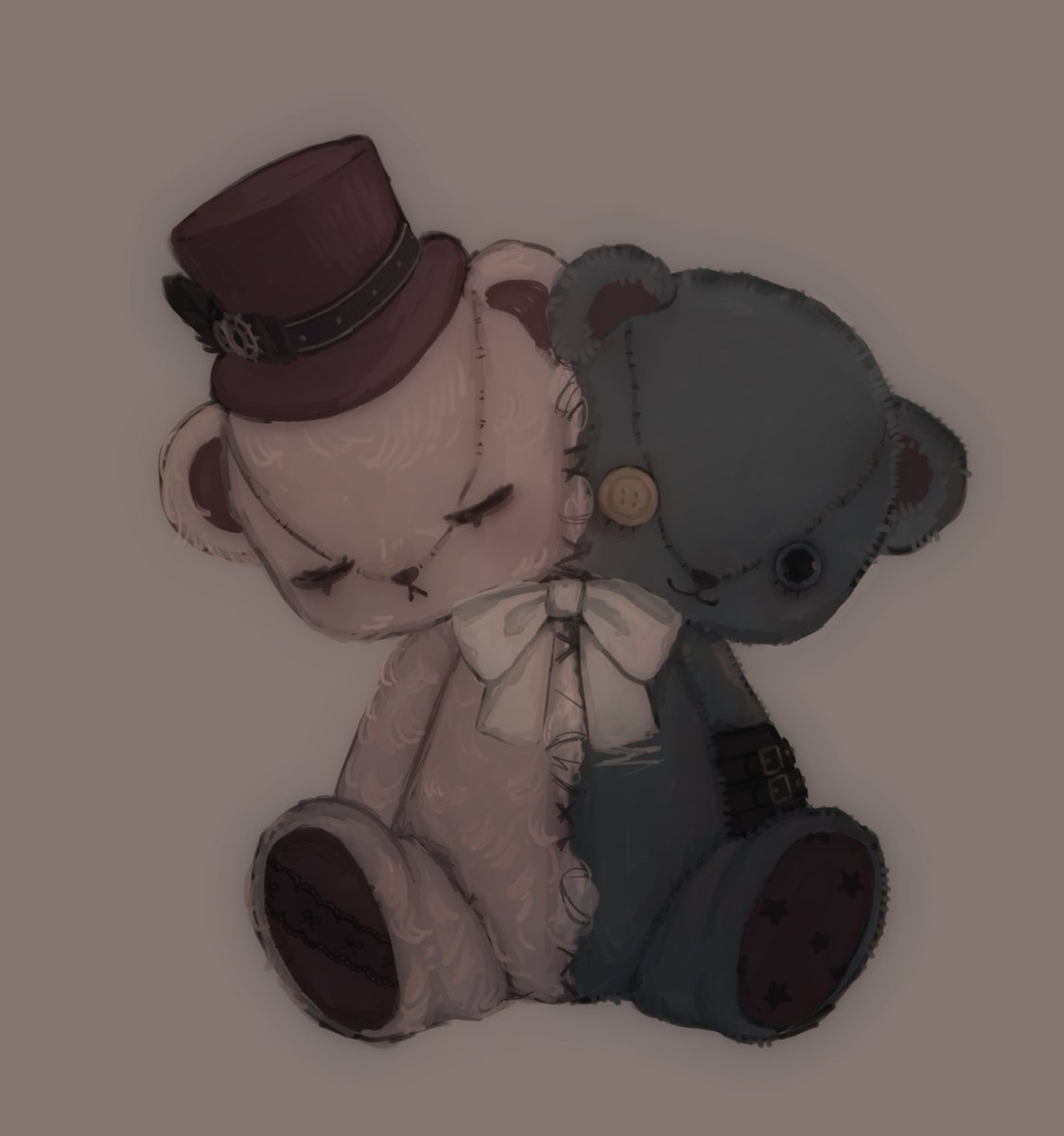 進捗とこいしちゃんとリクエストの女の子とアイコンの全体像です🧸🥀