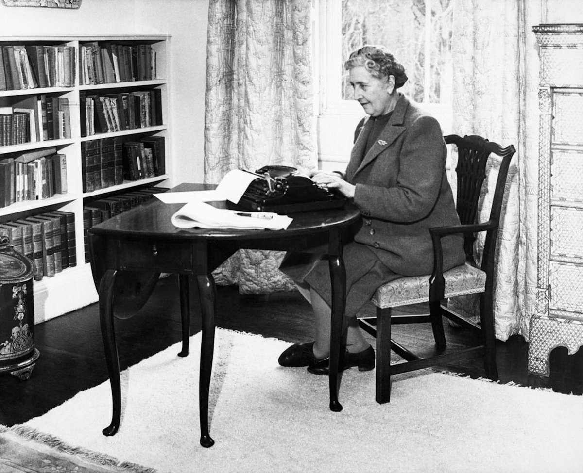 Agatha Christie typing at her home, January 1946.
#agathachristie #authorlife