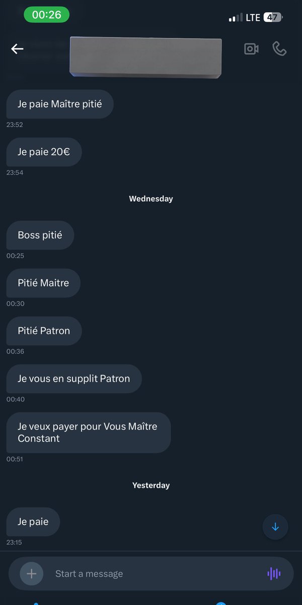 AlphaConstant_'s tweet photo. Bien sûr que je refuse à certains losers  de raquer, pcq tout le monde ne mérite pas l’honneur d’être à mes pieds même si c’est la place à tous

C’est frustrant de supplier un jeune pour qu’il te prenne ton argent et qu’au final il refuse de te faire cet honneur de lui être utile https://t.co/W1G7ZwJWBU