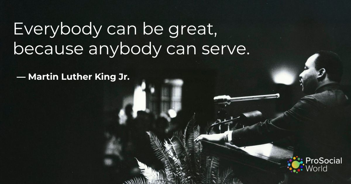 ProSocialWorld's tweet photo. On Martin Luther King Jr. Day, we reflect on a vision of a world rooted in dignity, cooperation, and care for one another.

#MLKDay2026 #MLK #Community #Society #ProSocial #Wellbeing https://t.co/vMZXX9u2sx