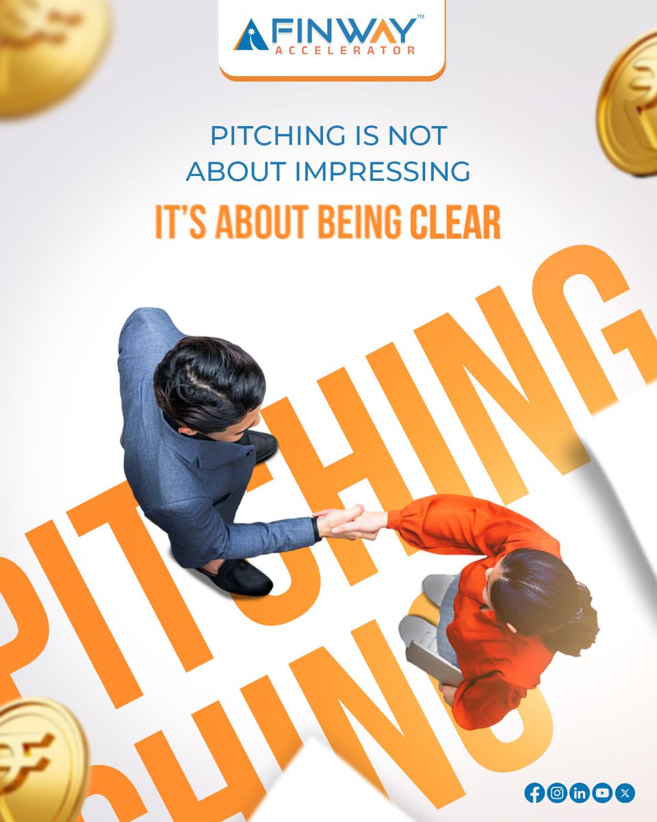Finwayaccel's tweet photo. A great pitch isn’t about sounding impressive.
It’s about making your business easy to understand ✨

Share your pitch today at finwayaccelerator@gmail.com 
.
.
.
.
.
#StartupIndia #PitchYourStartup #InvestorReady #StartupFunding #EntrepreneurLife  #FinwayAccelerator https://t.co/hS6ujSgQ8R