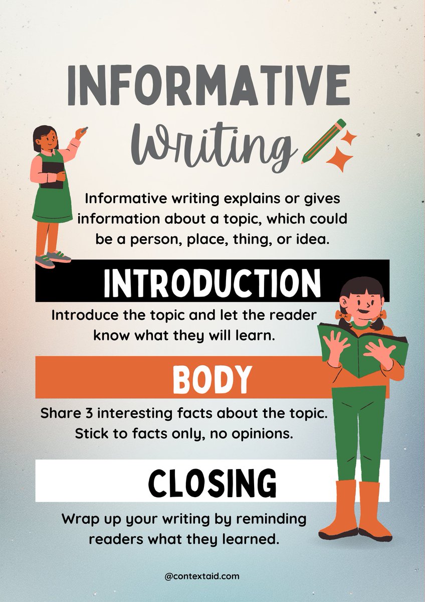 Context_Aid's tweet photo. Have you ever read something and exclaimed, "Wow, I didn't know that!"?

That's how effective informative writing works.

What is the most unexpected thing you have recently discovered?

#informativewriting 
#contextaid
#happynewweek https://t.co/J6HmiBOXuw