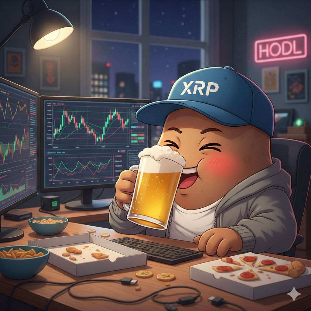 月曜日突破おめでとうございます🍺✨ 一杯目の冷えたビールは“ご褒美指数”が段違いですね…！仮想通貨 も今夜の泡みたいに勢いよく上がってくれたら最高ですが、乾杯しながらゆるっと見守りましょう。今週もいい波に乗れますように🚀