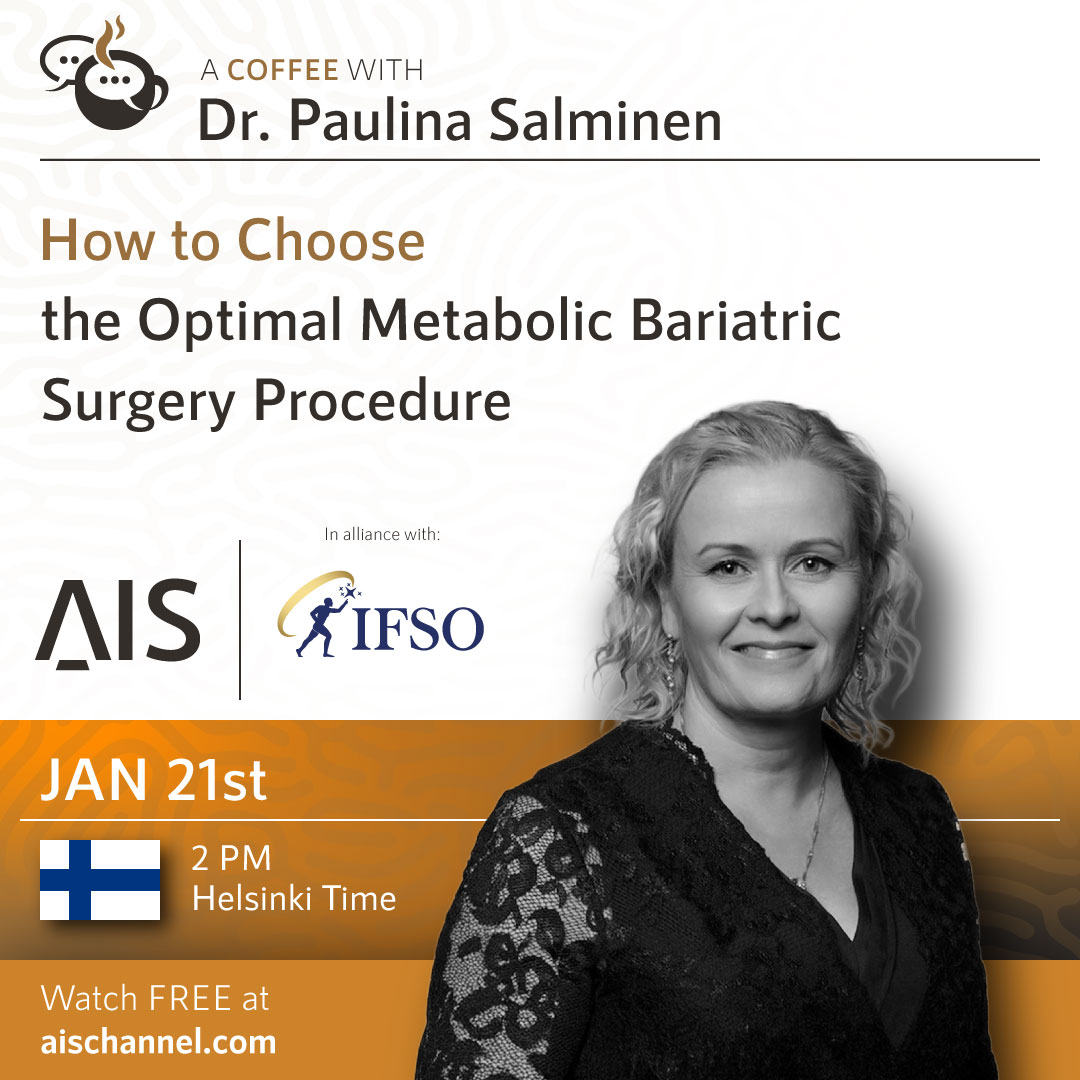AISChannel's tweet image. Tomorrow! 🚀 A high-impact Q&amp;amp;A with the @IfsoSecretariat European Chapter President. Prof. @PaulinaSalminen , SLEEVEPASS PI, discusses procedure selection and evidence. Prep your Qs on #MetabolicSurgery! 🔗 aischannel.com/coffee-with/pa… #SurgicalResearch #AskTheExpert