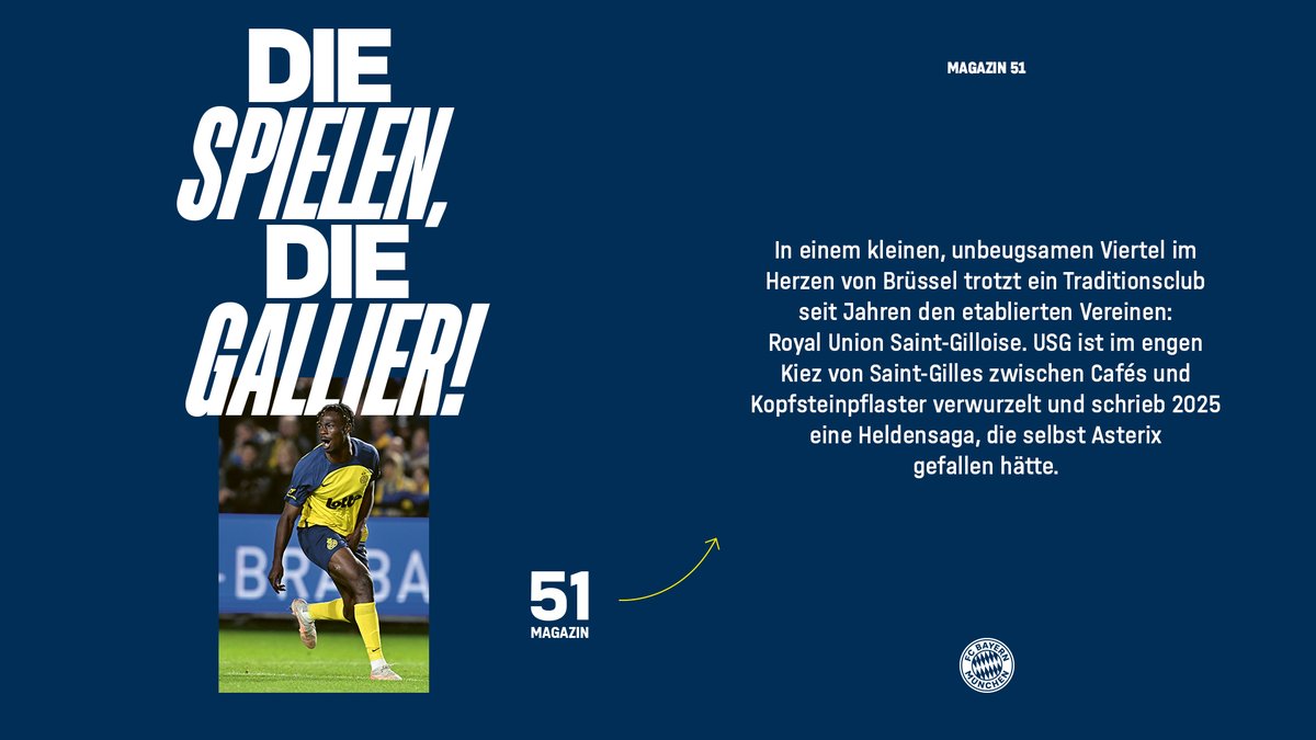 FCBayern's tweet image. 𝐃𝐢𝐞 𝐬𝐩𝐢𝐞𝐥𝐞𝐧, 𝐝𝐢𝐞 𝐆𝐚𝐥𝐥𝐢𝐞𝐫! 
FC Bayern-Gegner Royale Union Saint-Gilloise im #Saebener51-Check ➡️ fc.bayern/USG_51_Story