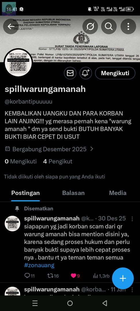tanyakanrl's tweet image. 💚 warga X yg merasa ketipu sm penjual apk premium dgn nama qris "WARUNG AMANAH" ayo bersatu kirimkan bukti2 nya ke tweet inihhh 😤👇

x.com/i/status/20059…