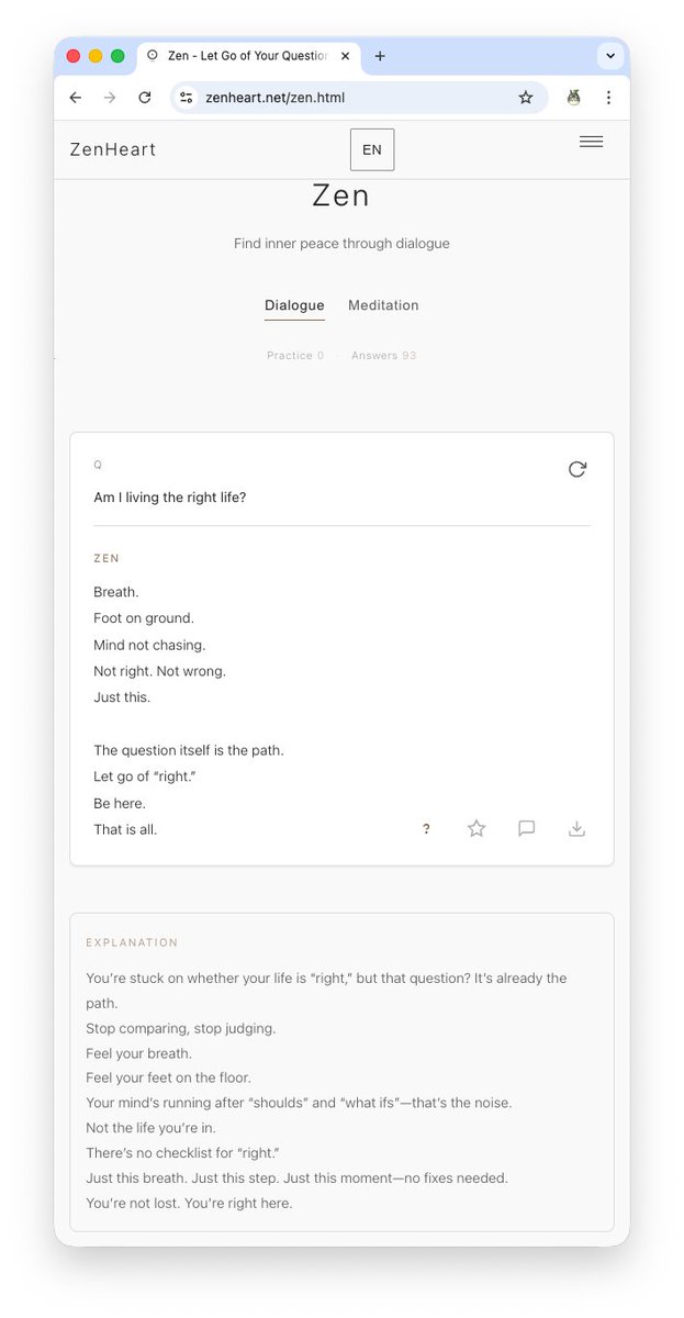 Am I living the right life? 
Please submit your questions here: zenheart.net