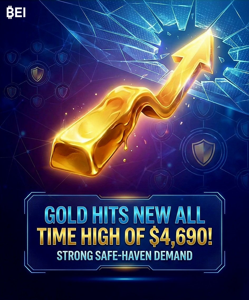 🚨 BREAKING: Gold just hits a new all-time high of $4,690 ! 🚨 ​As global  uncertainty climbs, investors are flocking to the ultimate safe haven. The  gold rush is on. 📈💰 #Gold #Economy #BreakingNews #SafeHaven