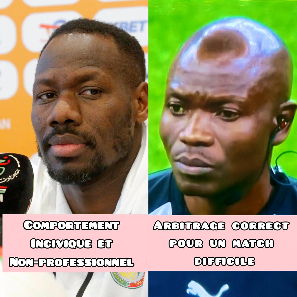 Ce n'est pas parce qu'on est africain du Sud qu'on devrait réfléchir n'importe comment 🤷 Quand la VAR rappelle l'arbitre, que voulez-vous qu'il fasse ? Le comportement irresponsable est celui du coach sénégalais. A l'Euro, ça aurait valu l'élimination pure et simple