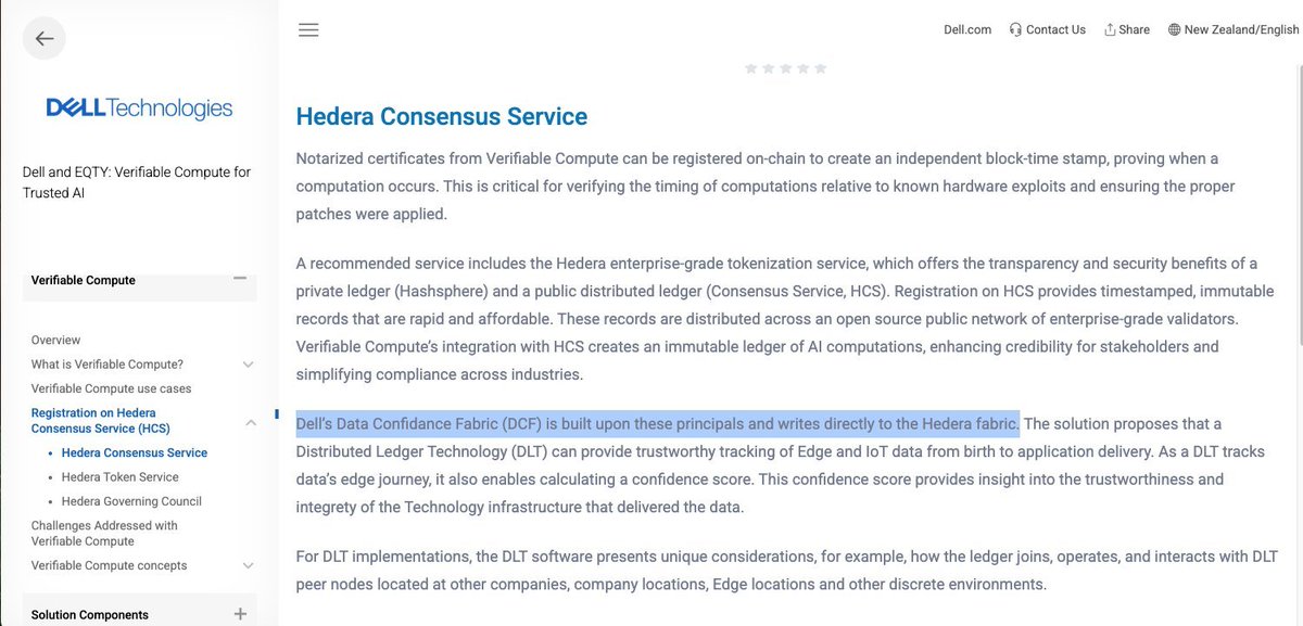 Dell utiliza el servicio de consenso de Hedera para registrar cálculos verificados en IA

Dell Technologies ha explicado como integran el Hedera Consensus Service (HCS) de la red Hedera en su marco de Verifiable Compute, una solución diseñada para auditar y verificar flujos de