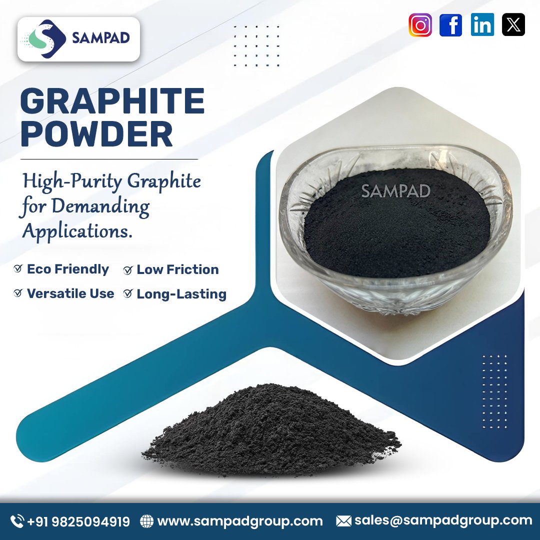 sampadgroup's tweet image. High-Purity Graphite Powder for Demanding Applications ⚙️

📞 Call: +91 9825094919
🌐 Website: sampadgroup.com
📧 Email: sales@sampadgroup.com

#GraphitePowder #HighPurityGraphite #IndustrialMaterials #CarbonProducts #EcoFriendlyMaterials #LowFriction #RefractoryMaterials