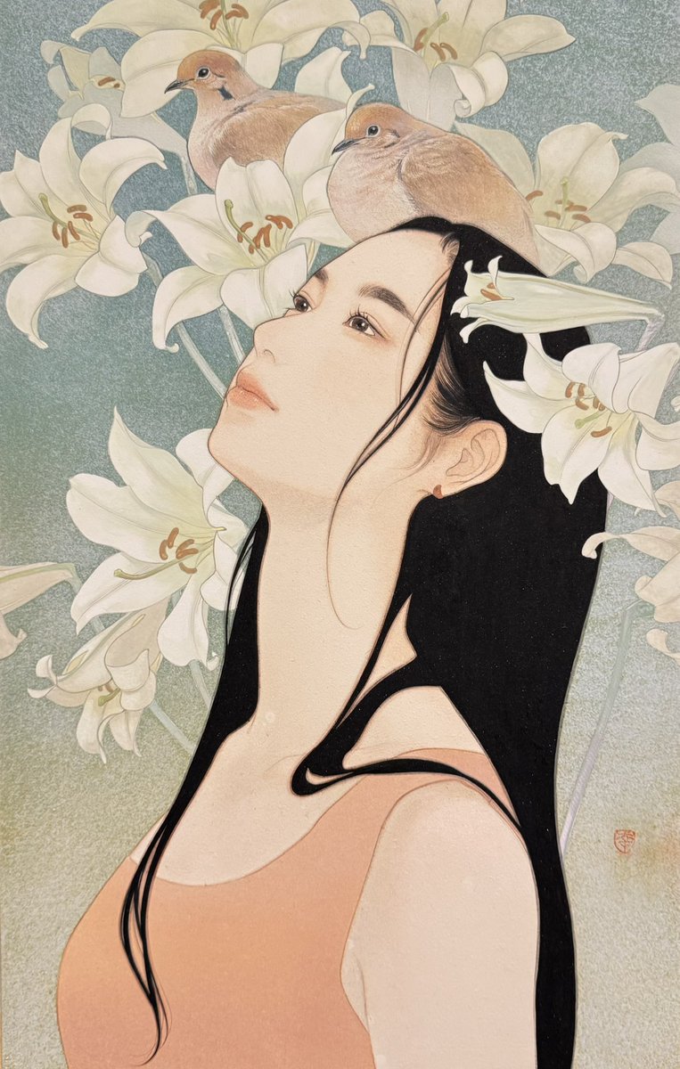 ishikayu's tweet photo. とってもお久しぶりな投稿になります！
グループ展「初空」に参加します

お近くにお越しの際にはぜひ観にいらしてください🕊️

��時→1/21(水)〜26(月) 
10:00〜19:00(最終日17:00終了)
場所→
日本橋三越本店 本館6階 美術特選画廊
TEL 03-3241-3311 https://t.co/RizQmDgksa