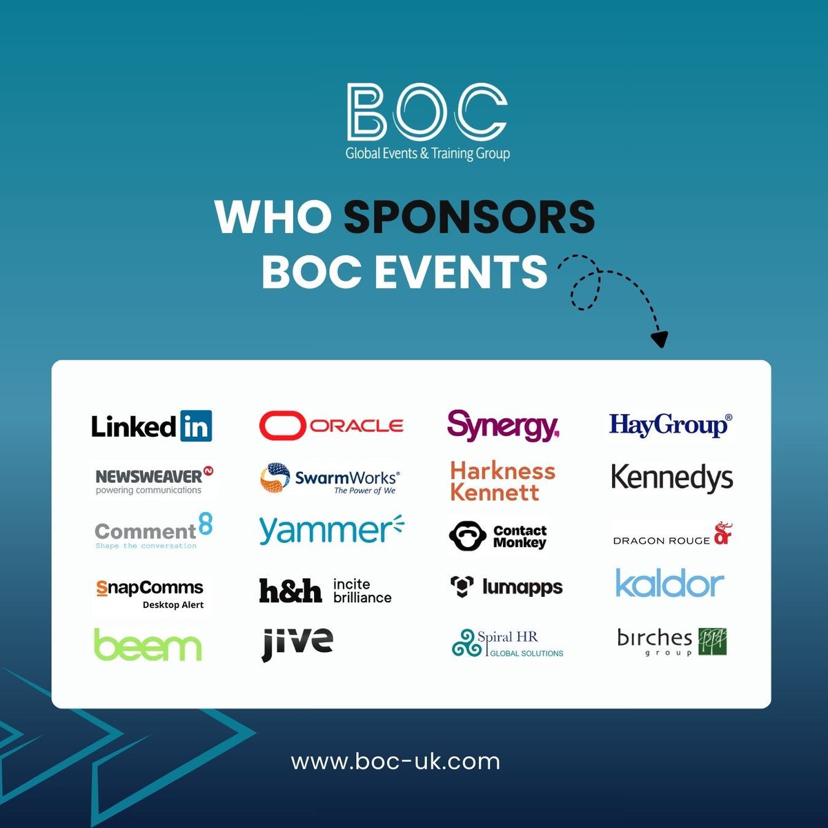 Behind every successful BOC event is the support of organisations that believe in learning, leadership, innovation, and people.

📌 Interested in sponsoring an upcoming BOC event?
Explore partnership opportunities here:  boc-uk.com

#BOCGlobal #EventSponsorship