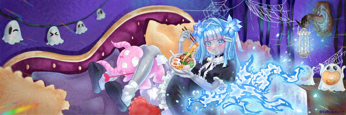 bubblepaletteo's tweet photo. Banner i made for @thedarkenedskye 

#bannerart #animetwt #Vtuber素材 #AnimeJapan https://t.co/YN2zp7bADT