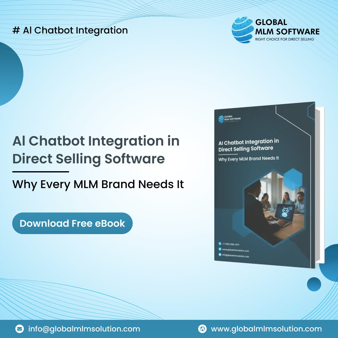 GlobalMLMSoft's tweet photo. Learn how to implement AI chatbots in direct selling software, from strategy to execution, in our eBook. 

📥Download free ebook: https://t.co/TkgNcxLxLo

#AIChatbotIntegration #DirectSellingSoftware https://t.co/jjMsY4FS0N
