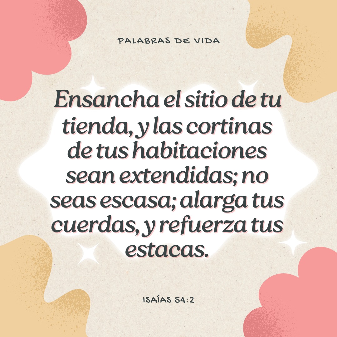 DCarolina777's tweet photo. 💕 Dios nos hace un llamado y una invitación a la expansión y al crecimiento. "Ensanchar el sitio" una fe que se manifieste en acciones, "alargar las cuerdas" un compromiso continuo con Dios y "reforzar las estacas" profundidad espiritual.
¡Ánimo, Dios te bendiga! 🤗🌷 https://t.co/ksAHc4iPnK