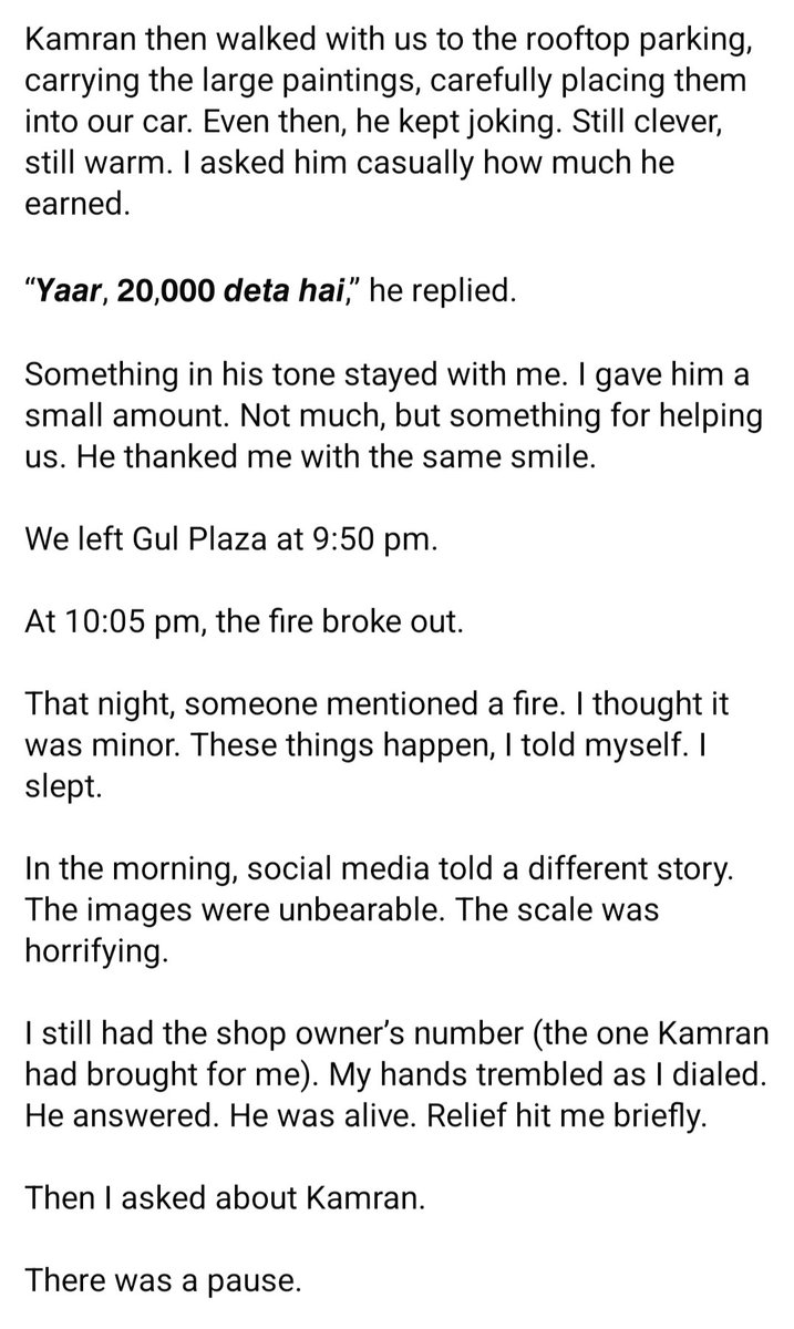 Nainaaniiazi's tweet photo. The Gul Plaza incident is even more painful &amp; heartbreaking when you hear it from a customer who was there💔😢

#GulPlaza #GulPlazaFire https://t.co/7Y0FtWFrIH