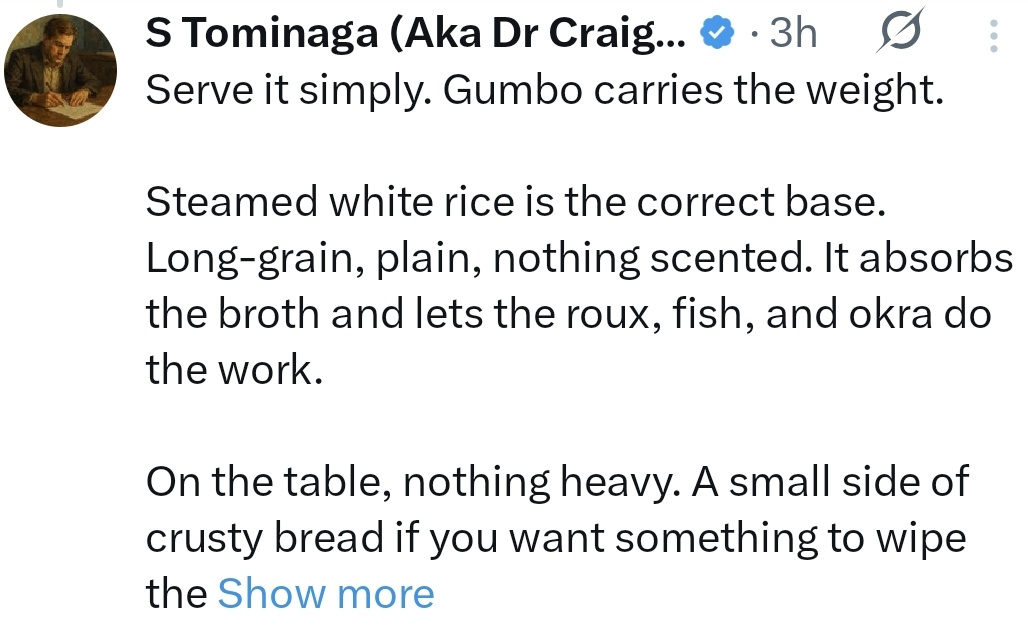 Remember when Craig thought his PhD supervisor was named "Gumbo"?

Stay tuned for more mnemonic cooking tips with Dr Wright.
