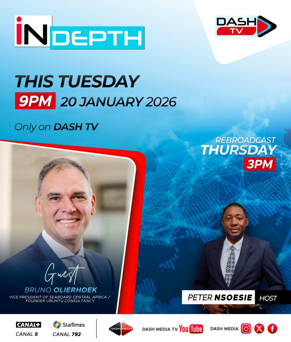 IN-DEPTH WITH BRUNO OLIERHOEK 
International Business leader and author  OLIERHOEK takes us through his concept the Ubuntu Polder which is a mix of the African communal philosophy of Ubuntu and Polder from his home country, the Netherlands. Watch us this Tuesday at 9pm on DASH TV