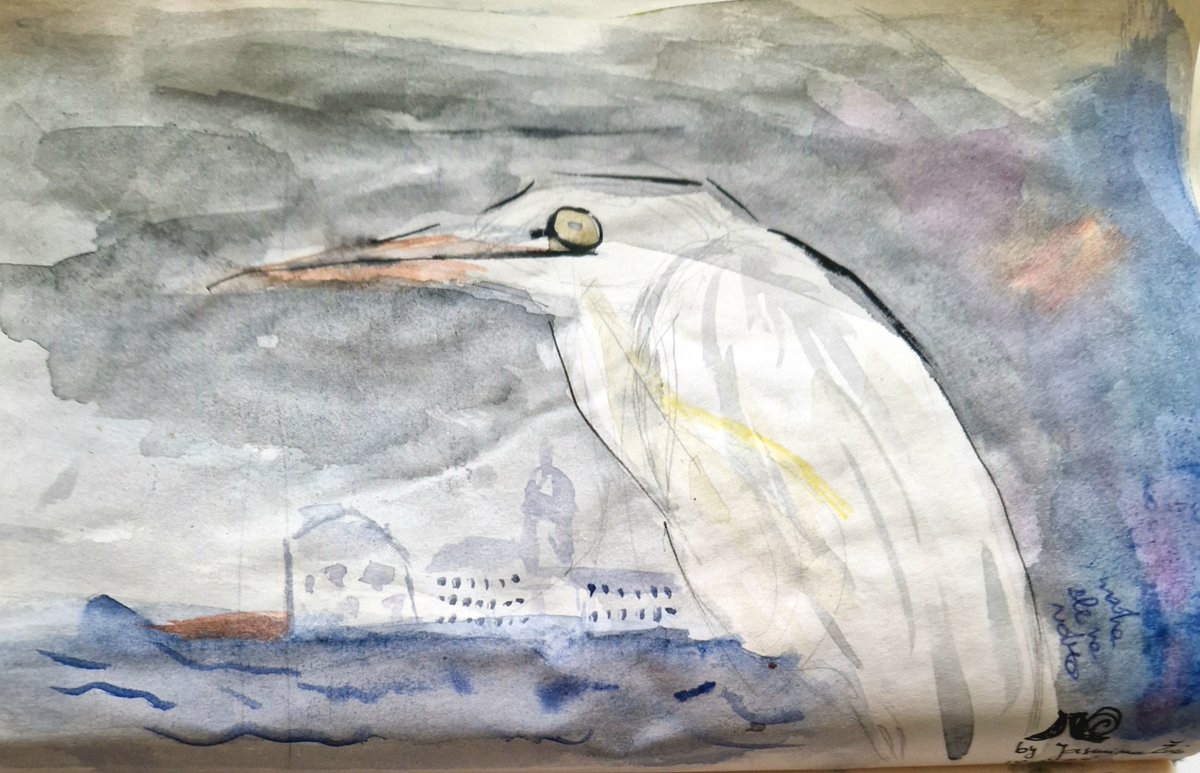 ZujoJasmina's tweet image. She loves the city,
but knows he can't protect it,
she can only observe it.

#Art #Creativity #InnerWorld #ArtistLife #heron #animals #city #people #love