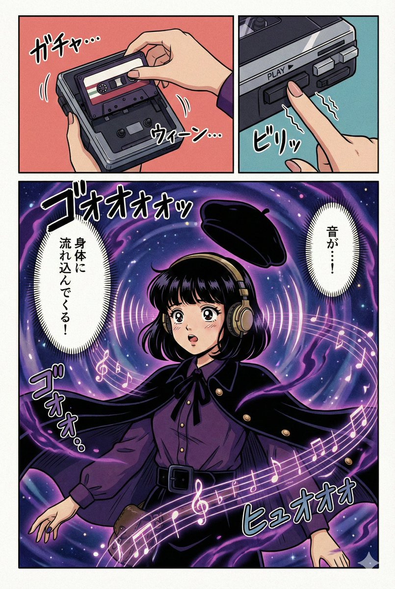 Music16Type's tweet photo. Music16Typeのキャラクター紹介漫画💁♀️
エントリーナンバー3✨
『漆黒の魔術師』🧙♂️
詩と音が紡ぐ、感情の神秘✨
あなたの音楽キャラクターは?
こちらでチェック↓↓↓
https://t.co/op2Q9QAOUo
#Music16Type
#音楽好きと繋がりたい
#音楽性診断
#mbti
#lovetype
#性格診断
#生成AI https://t.co/eYIBk1ngKr