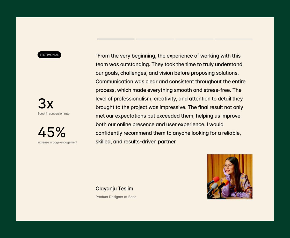 Building trust with this simple testimonial design