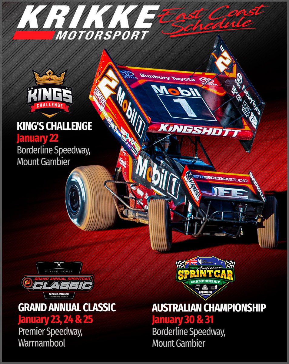 It's one of the biggest fortnights of the season in Australian Sprintcar racing, and Dayne and the Krikke Motorsport team are excited about tackling these upcoming massive events head on!

Photo: <a href="/rhphoto22/">Richard Hathaway</a>  

#KrikkeMotorsport     
#NextLevel    
#OnPoint
